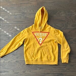 GUESS Men's Yellow Hoodie Sweatshirt